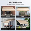 image:imageVEVOR Manual Retractable Awning 13 x 8 ft Outdoor Patio Awning Retractable Sun Shade Patio Door Window Awning Sunshade Shelter WaterResistant Polyester with Crank Handle for Balcony BackyardKhaki