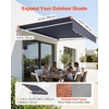image:imageVEVOR Manual Retractable Awning 13 x 8 ft Outdoor Patio Awning Retractable Sun Shade Patio Door Window Awning Sunshade Shelter WaterResistant Polyester with Crank Handle for Balcony BackyardGray