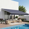 image:imageVEVOR Manual Retractable Awning 13 x 8 ft Outdoor Patio Awning Retractable Sun Shade Patio Door Window Awning Sunshade Shelter WaterResistant Polyester with Crank Handle for Balcony BackyardGray