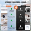 image:imageVEVOR Manual Retractable Awning 13 x 8 ft Outdoor Patio Awning Retractable Sun Shade Patio Door Window Awning Sunshade Shelter WaterResistant Polyester with Crank Handle for Balcony BackyardKhaki