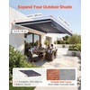 image:imageVEVOR Manual Retractable Awning 13 x 8 ft Outdoor Patio Awning Retractable Sun Shade Patio Door Window Awning Sunshade Shelter WaterResistant Polyester with Crank Handle for Balcony BackyardGray