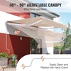 image:imageVEVOR Manual Retractable Awning 13 x 8 ft Outdoor Patio Awning Retractable Sun Shade Patio Door Window Awning Sunshade Shelter WaterResistant Polyester with Crank Handle for Balcony BackyardKhaki