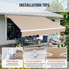 image:imageVEVOR Manual Retractable Awning 13 x 8 ft Outdoor Patio Awning Retractable Sun Shade Patio Door Window Awning Sunshade Shelter WaterResistant Polyester with Crank Handle for Balcony BackyardKhaki