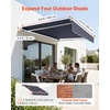 image:imageVEVOR Manual Retractable Awning 13 x 8 ft Outdoor Patio Awning Retractable Sun Shade Patio Door Window Awning Sunshade Shelter WaterResistant Polyester with Crank Handle for Balcony BackyardGray