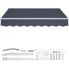 image:imageVEVOR Manual Retractable Awning 13 x 8 ft Outdoor Patio Awning Retractable Sun Shade Patio Door Window Awning Sunshade Shelter WaterResistant Polyester with Crank Handle for Balcony BackyardGray