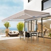 image:imageVEVOR Manual Retractable Awning 13 x 8 ft Outdoor Patio Awning Retractable Sun Shade Patio Door Window Awning Sunshade Shelter WaterResistant Polyester with Crank Handle for Balcony BackyardKhaki