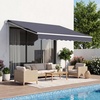 image:imageVEVOR Manual Retractable Awning 13 x 8 ft Outdoor Patio Awning Retractable Sun Shade Patio Door Window Awning Sunshade Shelter WaterResistant Polyester with Crank Handle for Balcony BackyardGray