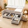 image:imageVEVOR Modular Sectional Sofa Modern 5Seater Modular Sofa with Hidden Storage Customizable Cloud Sectional Couch Solid Wood Frame Upholstered Comfy Couch for Living Room Bedroom BeigeBeige