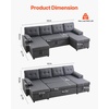 image:imageVEVOR Modular Sectional Sofa Modern 5Seater Modular Sofa with Hidden Storage Customizable Cloud Sectional Couch Solid Wood Frame Upholstered Comfy Couch for Living Room Bedroom BeigeGrey