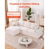 image:imageVEVOR Modular Sectional Sofa Modern 5Seater Modular Sofa with Hidden Storage Customizable Cloud Sectional Couch Solid Wood Frame Upholstered Comfy Couch for Living Room Bedroom BeigeBeige