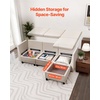 image:imageVEVOR Modular Sectional Sofa Modern 5Seater Modular Sofa with Hidden Storage Customizable Cloud Sectional Couch Solid Wood Frame Upholstered Comfy Couch for Living Room Bedroom BeigeBeige