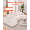 image:imageVEVOR Modular Sectional Sofa U Shaped Couch Sectional Sofa for Living Room Cloud Couch with High Rebound Sponge with Cushion for Living Room Apartment BlackBeige