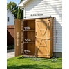 image:imageVEVOR Outdoor Storage Shed 4941 x 6398 Wood Garden Tool Shed with Lockable Doors amp Sloped Roof Waterproof Outside Storage Cabinet with Shelves amp Floor Included for Backyard Patio Lawn Brown
