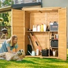 image:imageVEVOR Outdoor Storage Shed Large Wooden Outside Storage Cabinet with Waterproof Roof and Metal Frame Double Lockable Doors Garden Tool Shed Storage House Cabinet with Shelves 551x236x675551x236x675