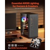 image:imageVEVOR PC Gaming Case MidTower Computer Case with HighAirflow Tempered Glass Panel Dust Filter 2 x 120 mm Fans Cable Management for GPU up to 360 mm in Length Compatible with ATXMATXITXMidTower