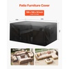 image:imageVEVOR Patio Furniture Cover 420D Heavy Duty Waterproof Outdoor Dining Table and Chairs Cover Large Rectangular Patio Table Covers with Air Vent for All Weather 98L x 78W x 32H inch Black126L x 126W x 32H
