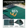 image:imageVEVOR Pool Safety Cover Fits 16x32ft Rectangular Inground Winter Swimming Pools with 4x8ft Center End Step Triple Stitched High Strength Mesh PP Great Rain Permeability Installation HardwareGreen