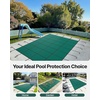 image:imageVEVOR Pool Safety Cover Fits 16x32ft Rectangular Inground Winter Swimming Pools with 4x8ft Center End Step Triple Stitched High Strength Mesh PP Great Rain Permeability Installation HardwareGreen