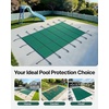 image:imageVEVOR Pool Safety Cover Fits 16x32ft Rectangular Inground Winter Swimming Pools with 4x8ft Center End Step Triple Stitched High Strength Mesh PP Great Rain Permeability Installation HardwareGreen