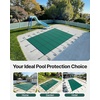 image:imageVEVOR Pool Safety Cover Fits 16x32ft Rectangular Inground Winter Swimming Pools with 4x8ft Center End Step Triple Stitched High Strength Mesh PP Great Rain Permeability Installation HardwareGreen