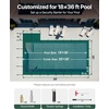 image:imageVEVOR Pool Safety Cover Fits 16x32ft Rectangular Inground Winter Swimming Pools with 4x8ft Center End Step Triple Stitched High Strength Mesh PP Great Rain Permeability Installation HardwareGreen