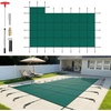 image:imageVEVOR Pool Safety Cover Fits 16x32ft Rectangular Inground Winter Swimming Pools with 4x8ft Center End Step Triple Stitched High Strength Mesh PP Great Rain Permeability Installation HardwareGreen
