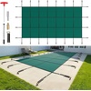 image:imageVEVOR Pool Safety Cover Fits 16x32ft Rectangular Inground Winter Swimming Pools with 4x8ft Center End Step Triple Stitched High Strength Mesh PP Great Rain Permeability Installation HardwareGreen