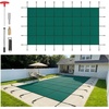 image:imageVEVOR Pool Safety Cover Fits 16x32ft Rectangular Inground Winter Swimming Pools with 4x8ft Center End Step Triple Stitched High Strength Mesh PP Great Rain Permeability Installation HardwareGreen