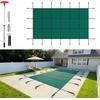 image:imageVEVOR Pool Safety Cover Fits 16x32ft Rectangular Inground Winter Swimming Pools with 4x8ft Center End Step Triple Stitched High Strength Mesh PP Great Rain Permeability Installation HardwareGreen