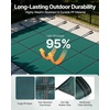 image:imageVEVOR Pool Safety Cover Fits 16x32ft Rectangular Inground Winter Swimming Pools with 4x8ft Center End Step Triple Stitched High Strength Mesh PP Great Rain Permeability Installation HardwareGreen