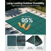 image:imageVEVOR Pool Safety Cover Fits 16x32ft Rectangular Inground Winter Swimming Pools with 4x8ft Center End Step Triple Stitched High Strength Mesh PP Great Rain Permeability Installation HardwareGreen