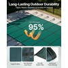 image:imageVEVOR Pool Safety Cover Fits 16x32ft Rectangular Inground Winter Swimming Pools with 4x8ft Center End Step Triple Stitched High Strength Mesh PP Great Rain Permeability Installation HardwareGreen