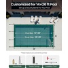 image:imageVEVOR Pool Safety Cover Fits 16x32ft Rectangular Inground Winter Swimming Pools with 4x8ft Center End Step Triple Stitched High Strength Mesh PP Great Rain Permeability Installation HardwareGreen