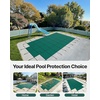 image:imageVEVOR Pool Safety Cover Fits 16x32ft Rectangular Inground Winter Swimming Pools with 4x8ft Center End Step Triple Stitched High Strength Mesh PP Great Rain Permeability Installation HardwareGreen