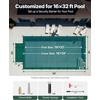 image:imageVEVOR Pool Safety Cover Fits 16x32ft Rectangular Inground Winter Swimming Pools with 4x8ft Center End Step Triple Stitched High Strength Mesh PP Great Rain Permeability Installation HardwareGreen
