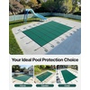 image:imageVEVOR Pool Safety Cover Fits 16x32ft Rectangular Inground Winter Swimming Pools with 4x8ft Center End Step Triple Stitched High Strength Mesh PP Great Rain Permeability Installation HardwareGreen