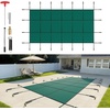 image:imageVEVOR Pool Safety Cover Fits 16x32ft Rectangular Inground Winter Swimming Pools with 4x8ft Center End Step Triple Stitched High Strength Mesh PP Great Rain Permeability Installation HardwareGreen