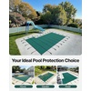 image:imageVEVOR Pool Safety Cover Fits 16x32ft Rectangular Inground Winter Swimming Pools with 4x8ft Center End Step Triple Stitched High Strength Mesh PP Great Rain Permeability Installation HardwareGreen