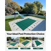 image:imageVEVOR Pool Safety Cover Fits 16x32ft Rectangular Inground Winter Swimming Pools with 4x8ft Center End Step Triple Stitched High Strength Mesh PP Great Rain Permeability Installation HardwareGreen