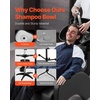 image:imageVEVOR Portable Shampoo Bowl Shampoo Sink for Washing Hair with Electric Pump Includes 2 Buckets 2 Showerheads Drain Hose Height and Angle Adjustable Portable Wash Bowl for Home Salon Use BlackHair sink w 1 bucketstorage basinUpgraded version