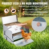 image:imageVEVOR Poultry Feeder 25lbs Capacity Feed Chicken Feeder with Lid amp Lock Outdoor Coop Food Dispenser No Waste Weatherproof Galvanized Metal Feeder for Ducks GeeseGalvanized
