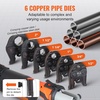 image:imageVEVOR Press Tool 18V Electric Pipe Crimping Tool for 12 34 1 1 14 1 12 2 Copper Pipes 32KN Press Tool Kit Compatible with ProPress  with Brushless Motor 6 VUS Jaws 2pcs 4AH BatteryStandard Size