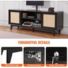 image:imageVEVOR Rattan Mid Century Modern TV Stand Boho TV Console for 55 inch TV WhiteBlack