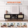 image:imageVEVOR Rattan Mid Century Modern TV Stand Boho TV Console for 55 inch TV WhiteBlack