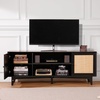 image:imageVEVOR Rattan Mid Century Modern TV Stand Boho TV Console for 55 inch TV WhiteBlack