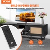 image:imageVEVOR Rattan Mid Century Modern TV Stand Boho TV Console for 55 inch TV WhiteBlack