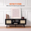 image:imageVEVOR Rattan Mid Century Modern TV Stand Boho TV Console for 55 inch TV WhiteBlack