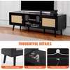 image:imageVEVOR Rattan Mid Century Modern TV Stand Boho TV Console for 55 inch TV WhiteBlack