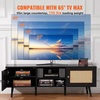 image:imageVEVOR Rattan Mid Century Modern TV Stand Boho TV Console for 55 inch TV WhiteBlack