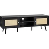 image:imageVEVOR Rattan Mid Century Modern TV Stand Boho TV Console for 55 inch TV WhiteBlack
